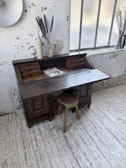 Bureau secrétaire chêne art populaire XIXème