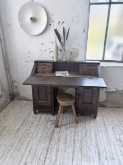 Bureau secrétaire chêne art populaire XIXème