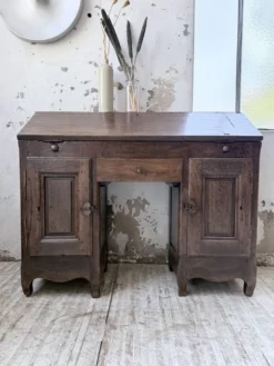 Bureau secrétaire chêne art populaire XIXème
