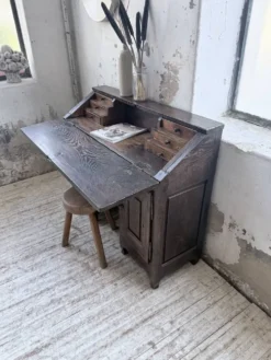 Bureau secrétaire chêne art populaire XIXème