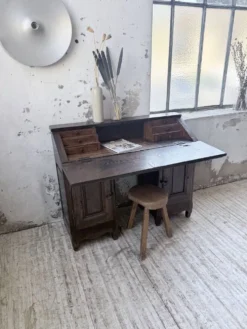 Bureau secrétaire chêne art populaire XIXème