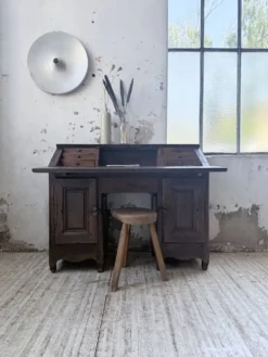 Bureau secrétaire chêne art populaire XIXème