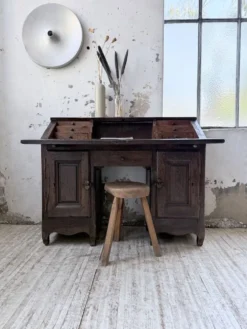 Bureau secrétaire chêne art populaire XIXème