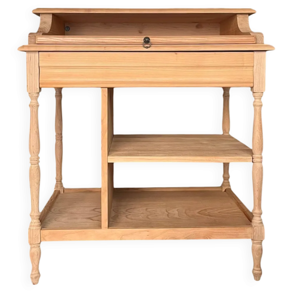 Bureau secrétaire console bois clair vintage Alphonse avec tiroir