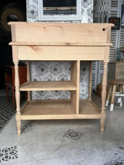 Bureau secrétaire console bois clair vintage Alphonse avec tiroir