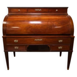 Bureau, secrétaire à cylindre en acajou, style Louis XVI