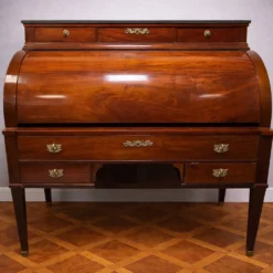Bureau, secrétaire à cylindre en acajou, style Louis XVI