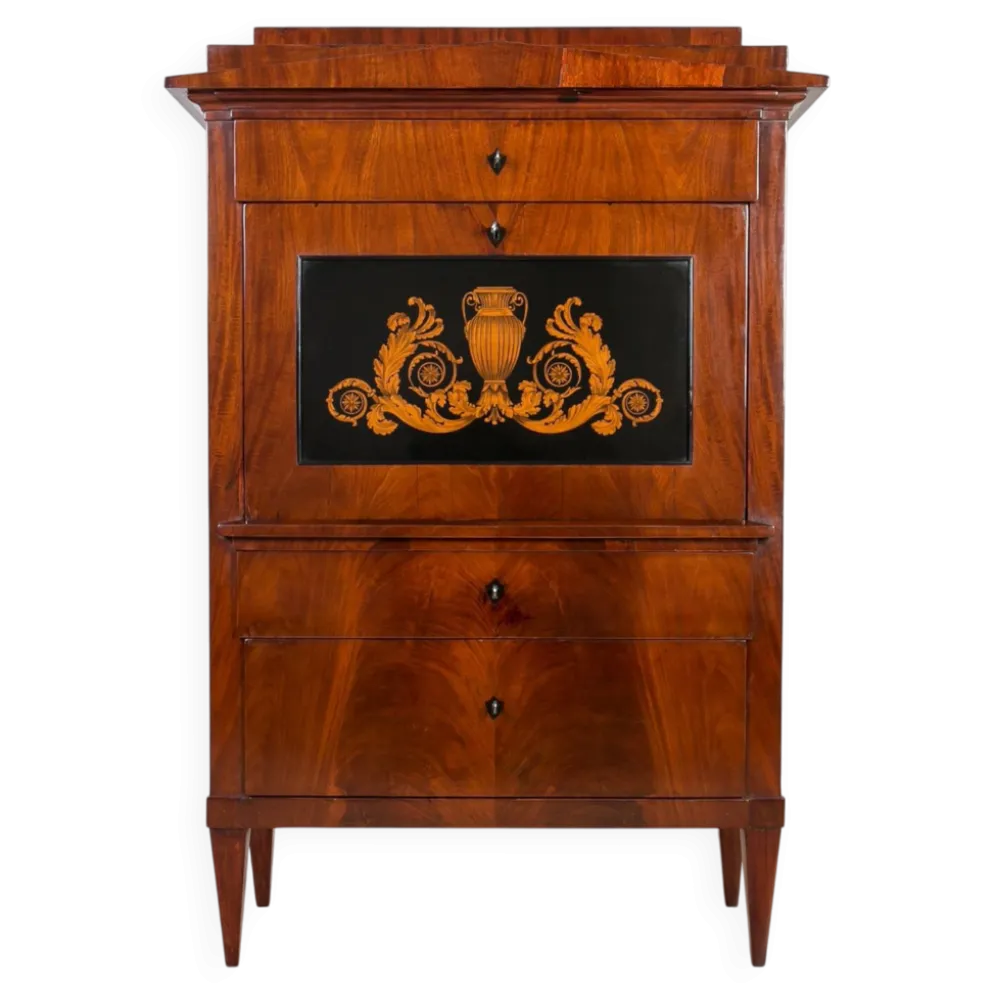 Bureau secrétaire en acajou du 19ème siècle, vernis français
