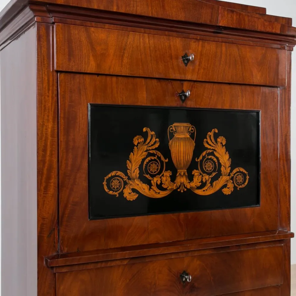 Bureau secrétaire en acajou du 19ème siècle, vernis français