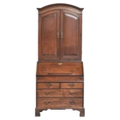 Bureau secrétaire en chêne antique du XVIIIe siècle avec dessus/bibliothèque