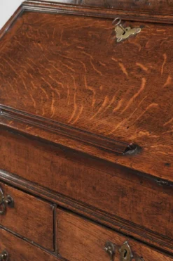 Bureau secrétaire en chêne antique du XVIIIe siècle avec dessus/bibliothèque