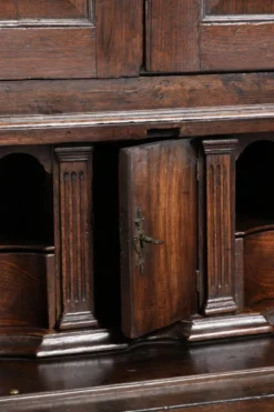 Bureau secrétaire en chêne antique du XVIIIe siècle avec dessus/bibliothèque