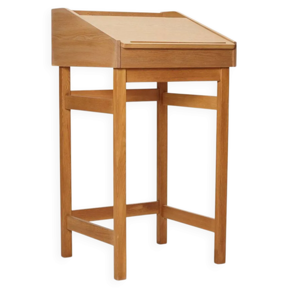 Bureau secrétaire en chêne, Danemark années 1960.