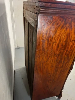 Bureau secrétaire en chêne et acajou Biedermeier vintage bien fait, 1860