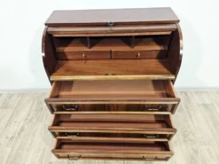 Bureau, secrétaire en noyer avec rouleau, années 1970