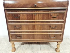 Bureau, secrétaire en noyer avec rouleau, années 1970