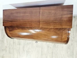 Bureau, secrétaire en noyer avec rouleau, années 1970