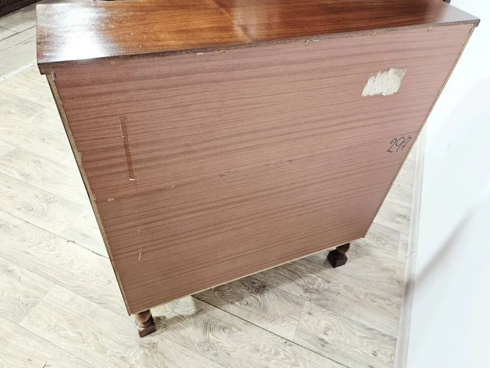 Bureau, secrétaire en noyer avec rouleau, années 1970