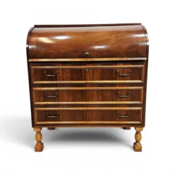 Bureau, secrétaire en noyer avec rouleau, années 1970