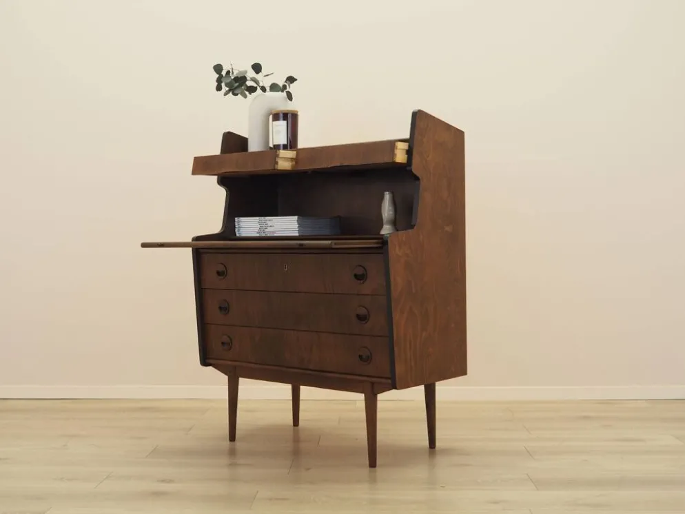 Bureau secrétaire en noyer des années 1960, Danemark avec tiroirs