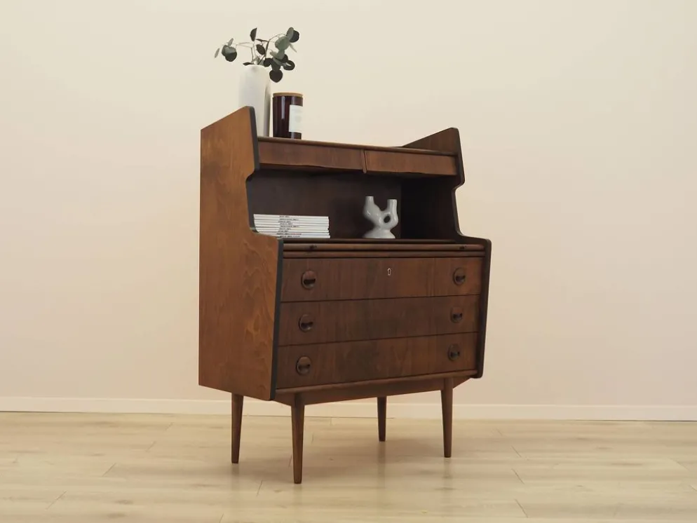 Bureau secrétaire en noyer des années 1960, Danemark avec tiroirs
