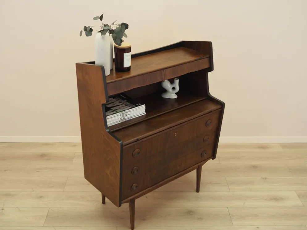 Bureau secrétaire en noyer des années 1960, Danemark avec tiroirs