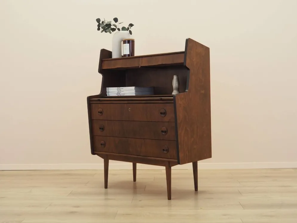 Bureau secrétaire en noyer des années 1960, Danemark avec tiroirs