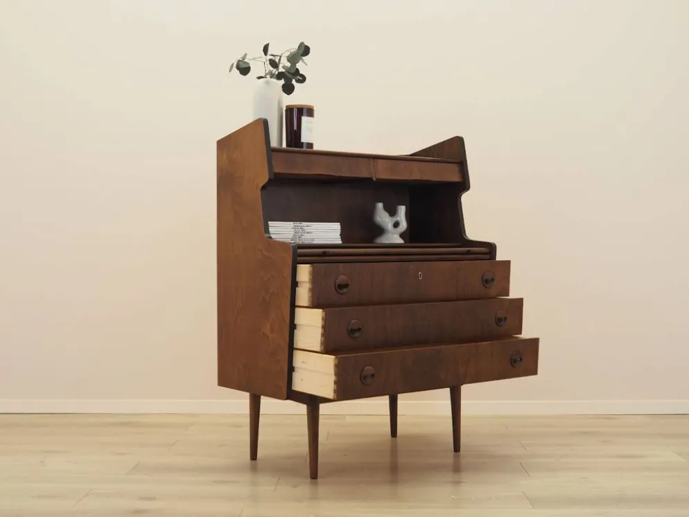 Bureau secrétaire en noyer des années 1960, Danemark avec tiroirs