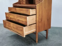Bureau secrétaire en teck danois moderne avec tiroirs, années 1960