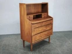 Bureau secrétaire en teck danois moderne avec tiroirs, années 1960
