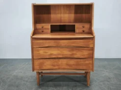 Bureau secrétaire en teck danois moderne avec tiroirs, années 1960