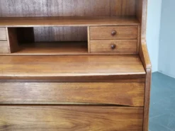 Bureau secrétaire en teck danois moderne avec tiroirs, années 1960