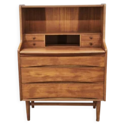 Bureau secrétaire en teck danois moderne avec tiroirs, années 1960
