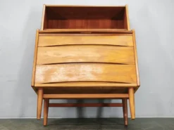 Bureau secrétaire en teck danois moderne avec tiroirs, années 1960