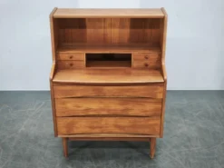 Bureau secrétaire en teck danois moderne avec tiroirs, années 1960