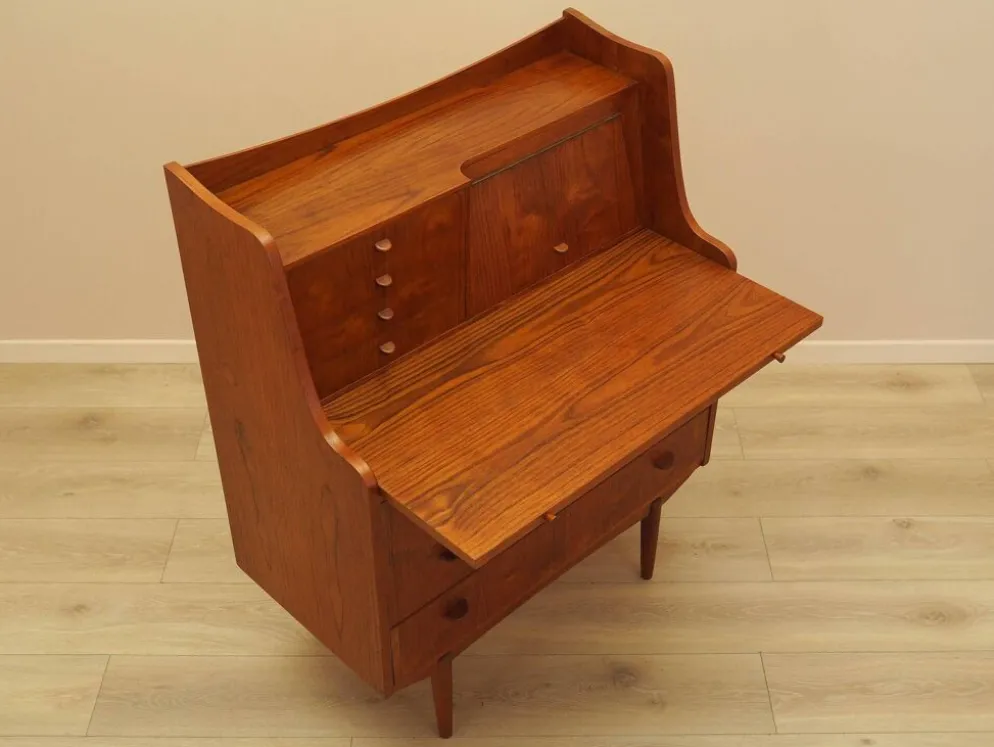 Bureau secrétaire en teck, design danois, années 1970, fabricant : AG Spejl Kobberbes