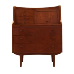 Bureau secrétaire en teck, design danois, années 1970, fabricant : AG Spejl Kobberbes