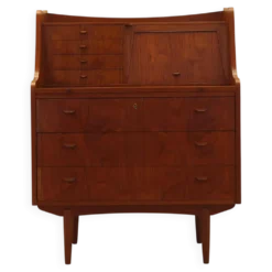 Bureau secrétaire en teck, design danois, années 1970, fabricant : AG Spejl Kobberbes