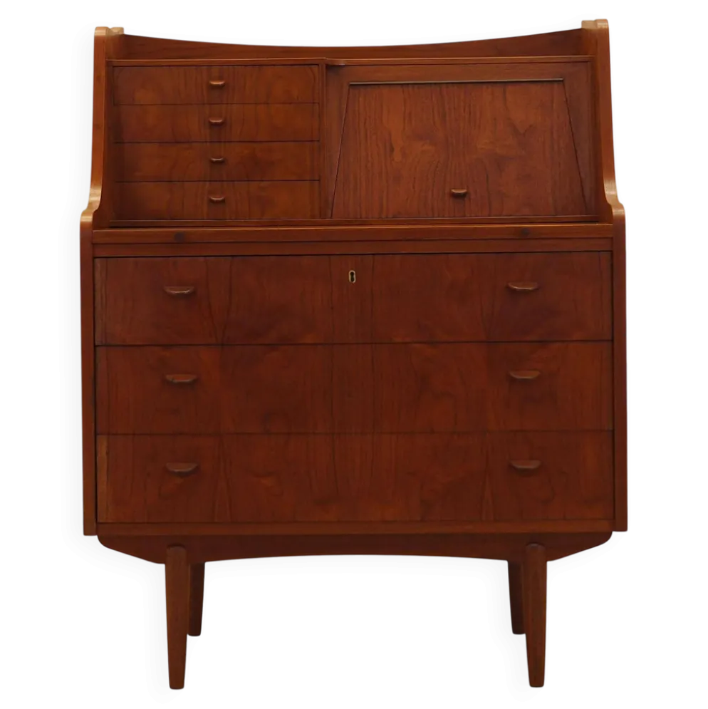 Bureau secrétaire en teck, design danois, années 1970, fabricant : AG Spejl Kobberbes