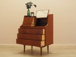 Bureau secrétaire en teck, design danois, années 1970, fabricant : AG Spejl Kobberbes