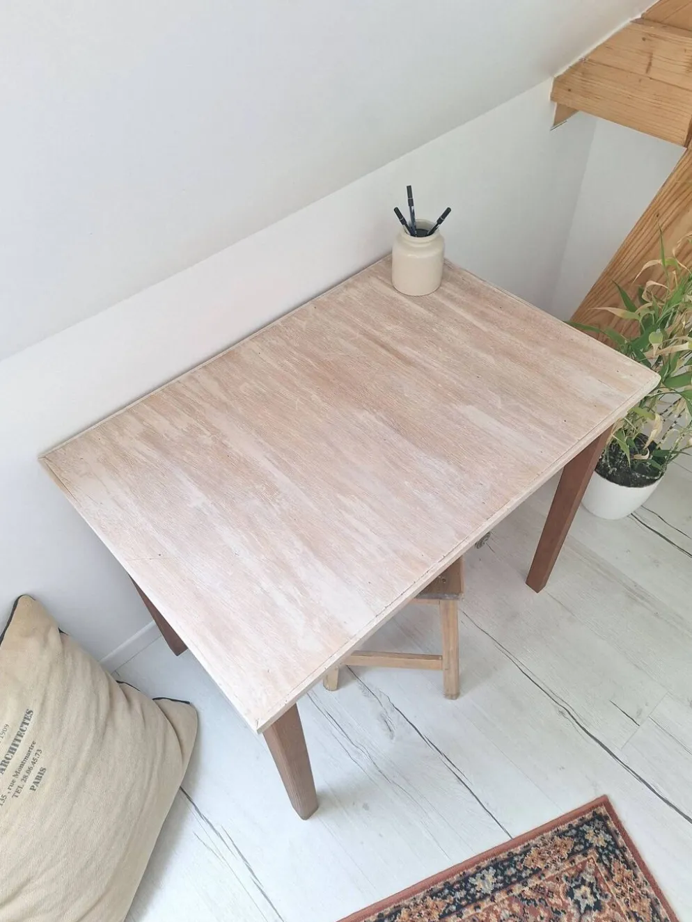 Bureau / Table d'appoint en bois de ferme style campagne
