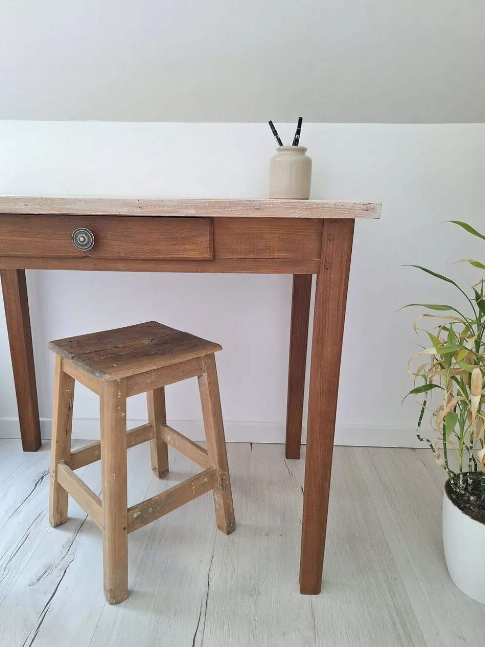Bureau / Table d'appoint en bois de ferme style campagne