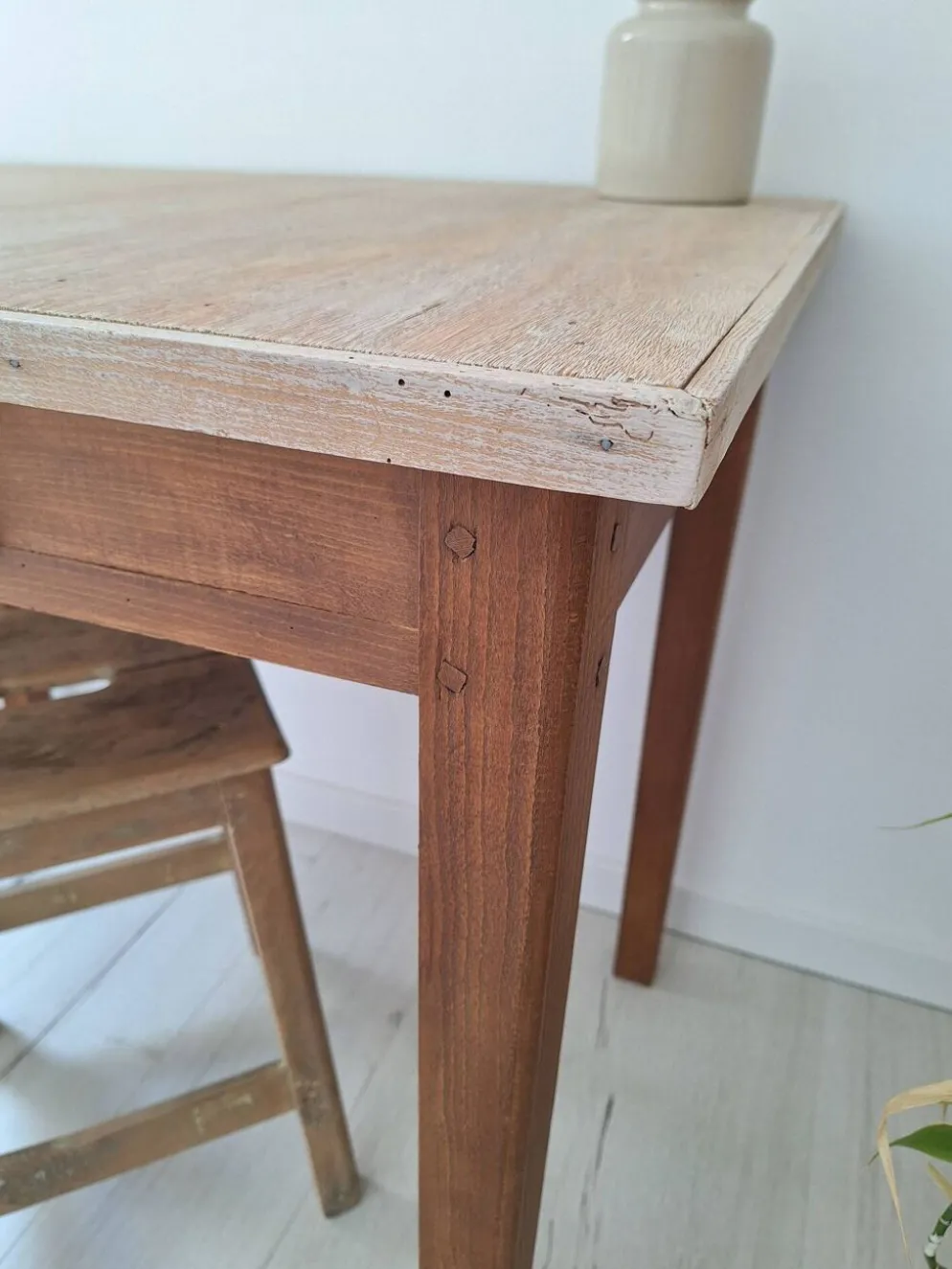 Bureau / Table d'appoint en bois de ferme style campagne