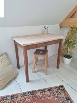 Bureau / Table d'appoint en bois de ferme style campagne
