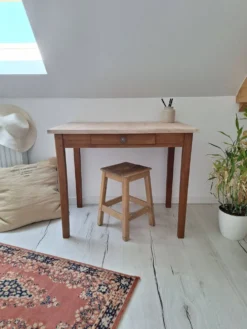 Bureau / Table d'appoint en bois de ferme style campagne