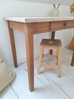 Bureau / Table d'appoint en bois de ferme style campagne