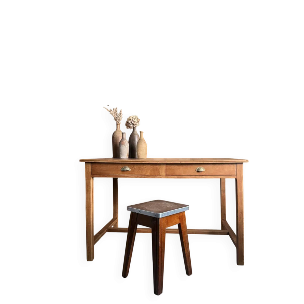 Bureau / table-à-manger en chêne des années 50 (rénovée)