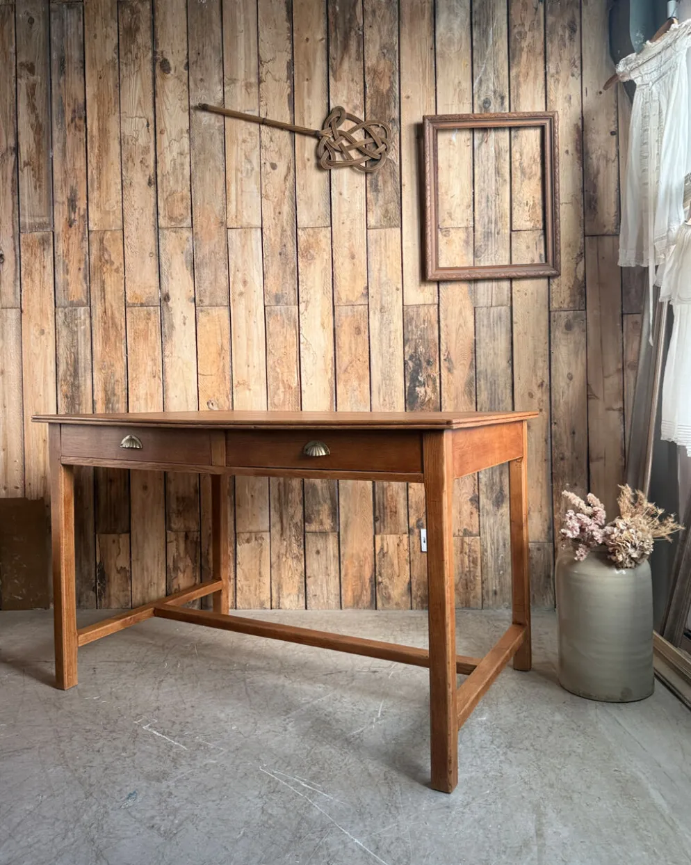 Bureau / table-à-manger en chêne des années 50 (rénovée)