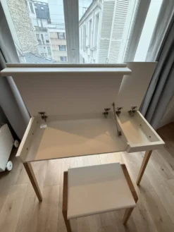 Bureau + tabouret blanc Œuf NYC