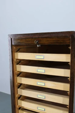 Bureau à tambour en bois des années 1950